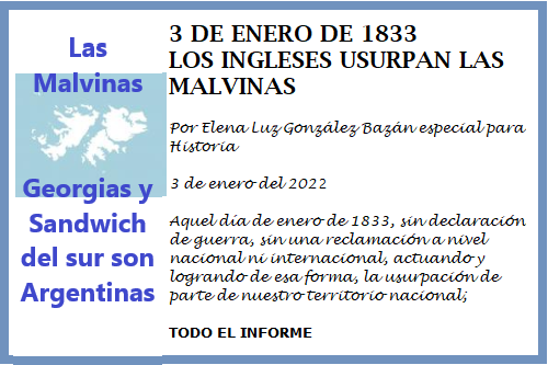 USURPACION DE LAS MALVINAS